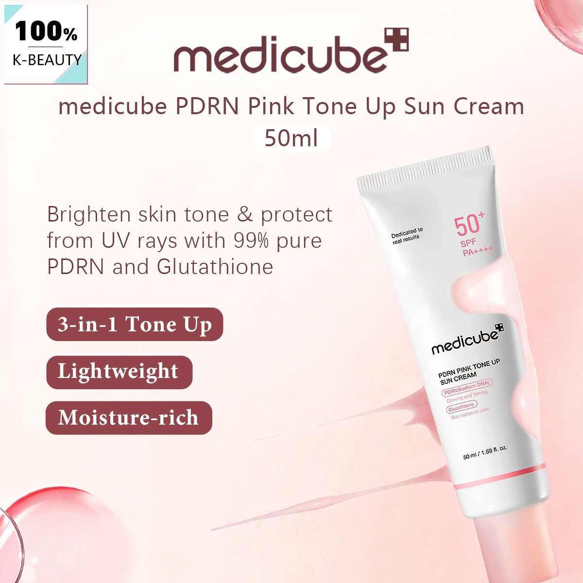 Luxury Skincare Korea - Medicube PDRN PINK TONE UP SUN